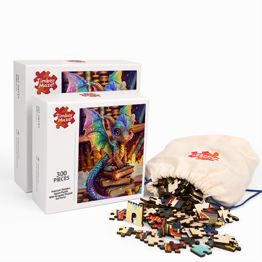 Dragon and Treasure - Wooden Jigsaw Puzzle