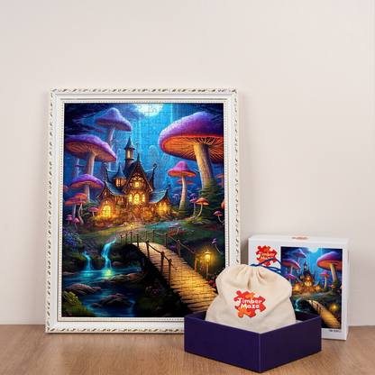 Mushroom Cottage - Wooden Jigsaw Puzzle