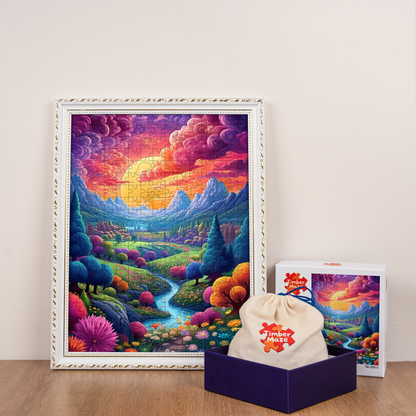 Sunset Valley - Wooden Jigsaw Puzzle
