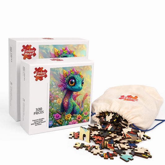 Bloom Dragon - Wooden Jigsaw Puzzle