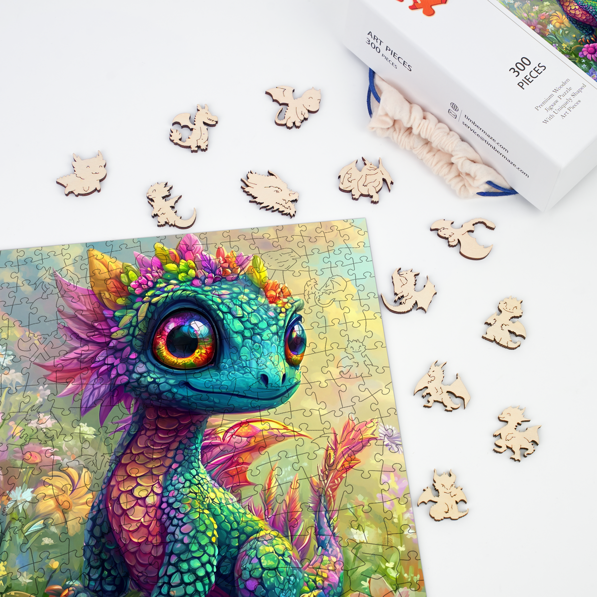 Bloom Dragon - Wooden Jigsaw Puzzle