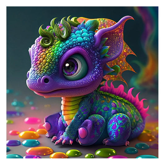 cute little dragon - Wooden Jigsaw Puzzle