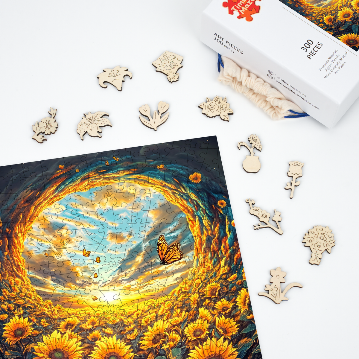 Sunflower Garden - Wooden Jigsaw Puzzle