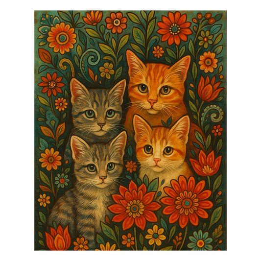 Bohemian Cats - Wooden Jigsaw Puzzle