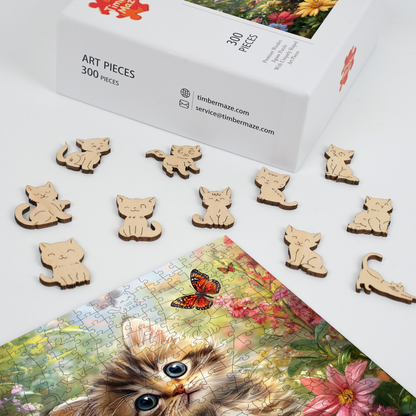 Garden Kitten - Wooden Jigsaw Puzzle