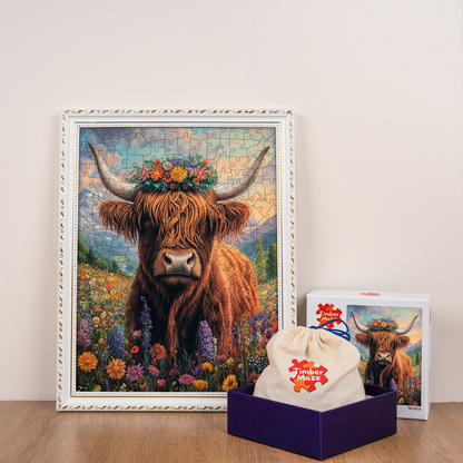 Highland Cow - Wooden Jigsaw Puzzle