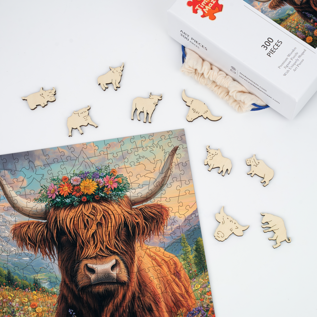 Highland Cow - Wooden Jigsaw Puzzle