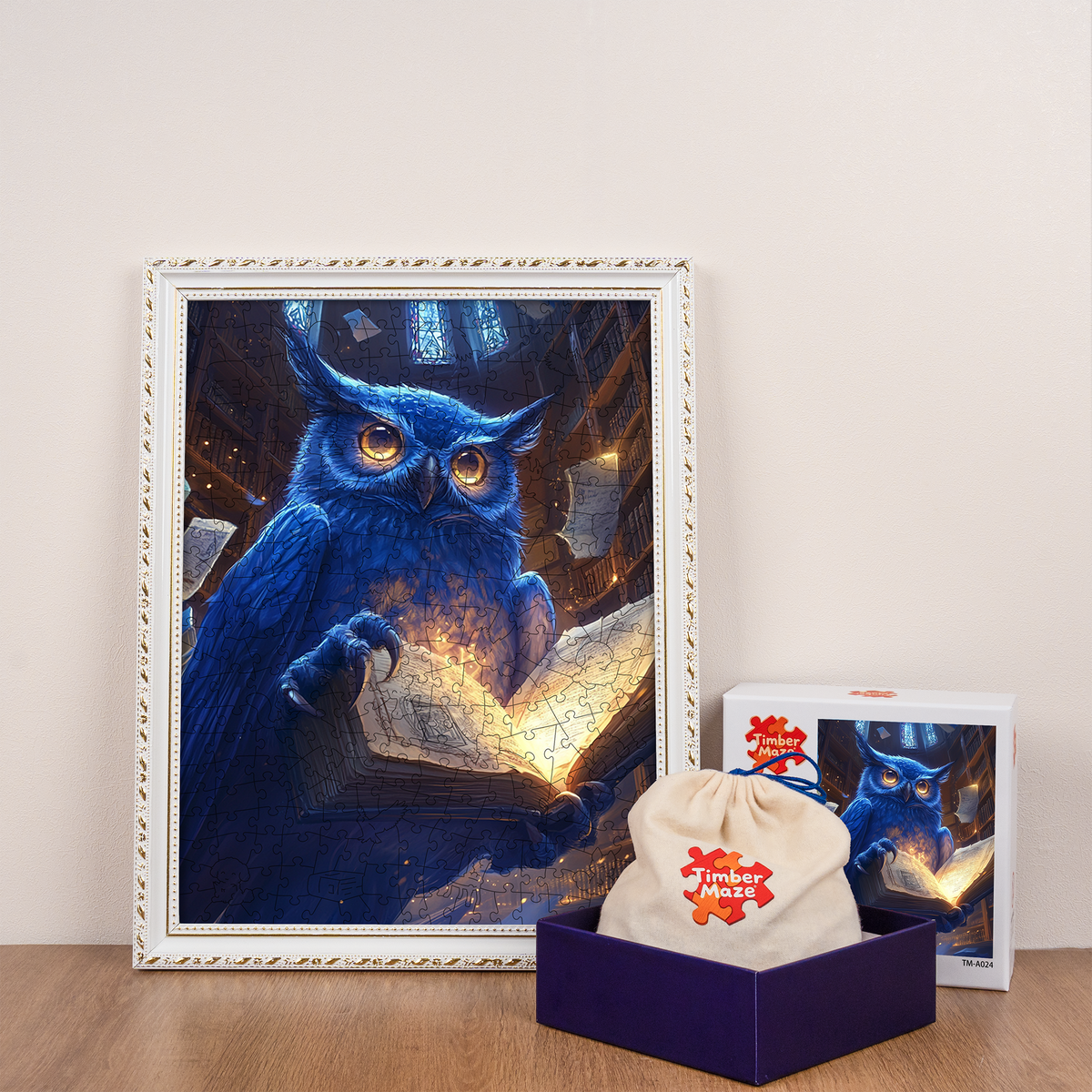 Sapphire Sage Owl - Wooden Jigsaw Puzzle