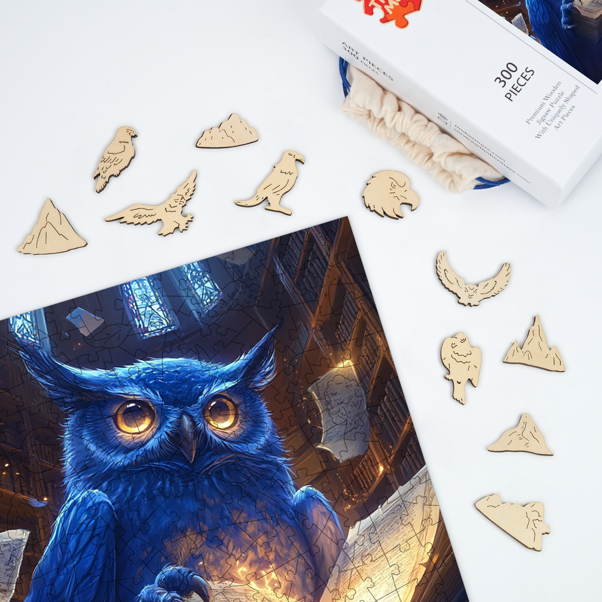 Sapphire Sage Owl - Wooden Jigsaw Puzzle