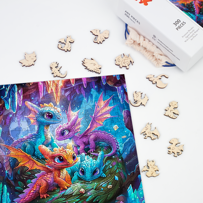 Crystal Dragons - Wooden Jigsaw Puzzle