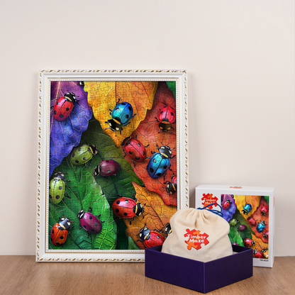Autumnal Ladybugs - Wooden Jigsaw Puzzle
