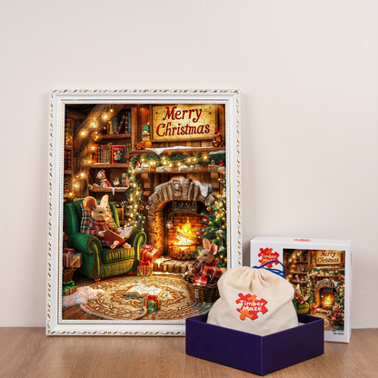 Christmas Mice - Wooden Jigsaw Puzzle