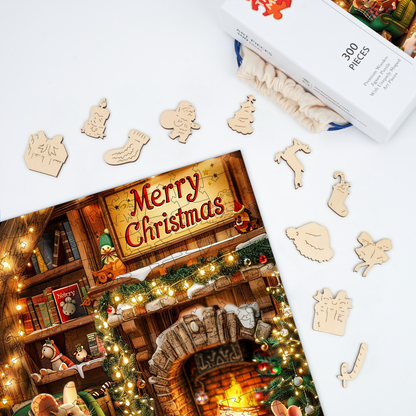 Christmas Mice - Wooden Jigsaw Puzzle