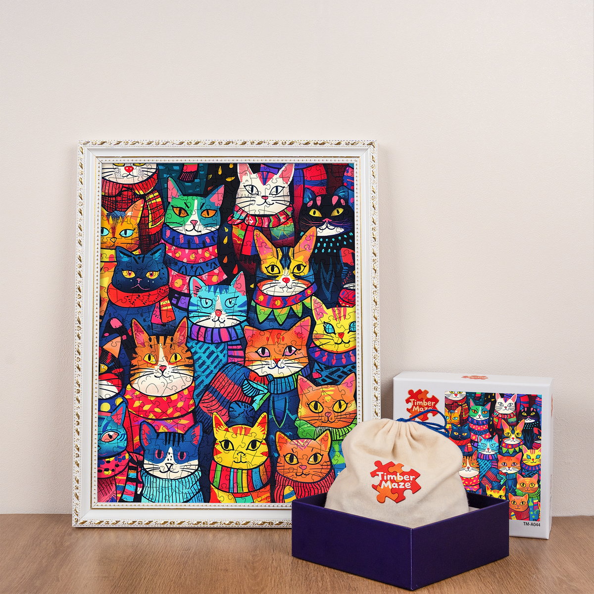 Colorful Cats - Wooden Jigsaw Puzzle