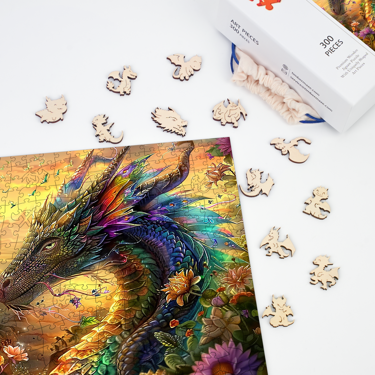 Dragon at Dusk - Wooden Jigsaw Puzzle