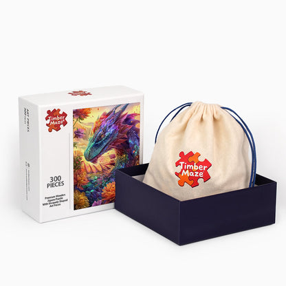 Dragon in Bloom - Wooden Jigsaw Puzzle