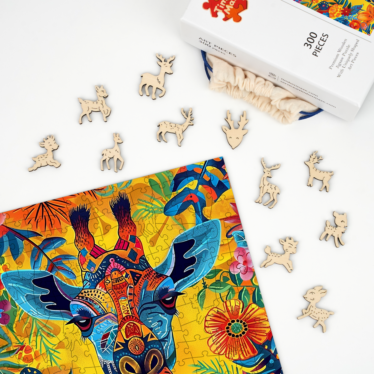 Giraffe Mosaic - Wooden Jigsaw Puzzle