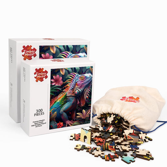 Iridescent Iguana - Wooden Jigsaw Puzzle