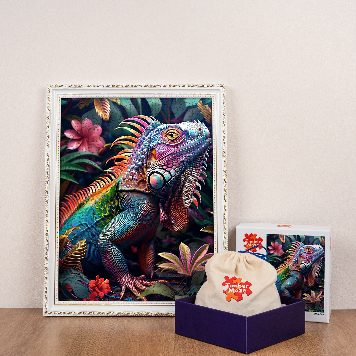Iridescent Iguana - Wooden Jigsaw Puzzle