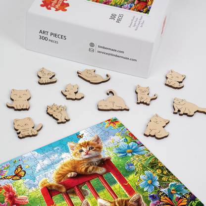 Kittens on a Chair - Wooden Jigsaw Puzzle