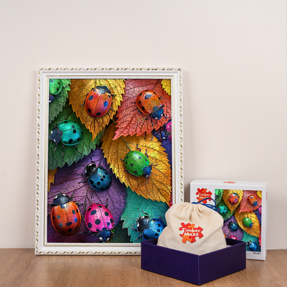 Leaf Ladybugs - Wooden Jigsaw Puzzle