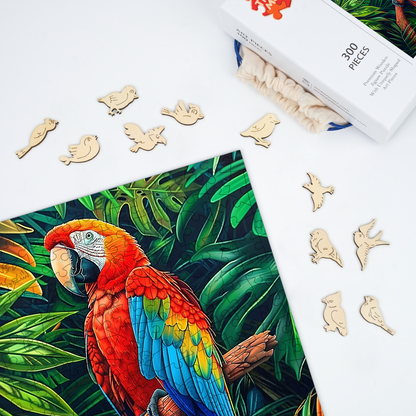 Tropical Macaw - Wooden Jigsaw Puzzle