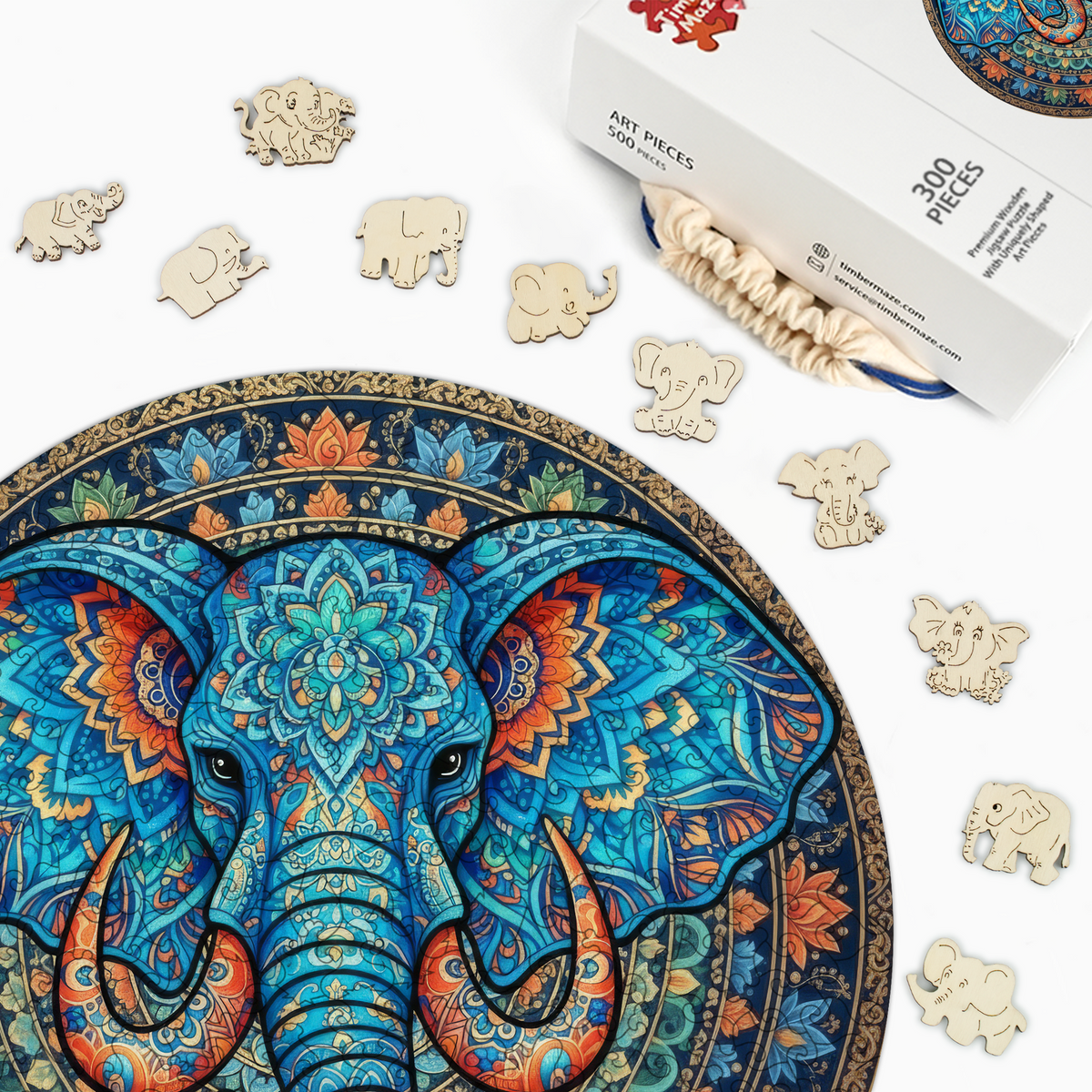 Sacred Elephant - Wooden Jigsaw Puzzle
