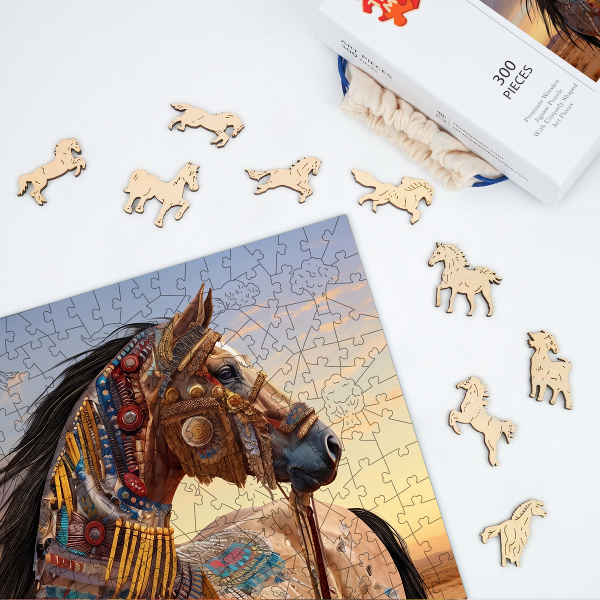 Adorned Steed - Wooden Jigsaw Puzzle