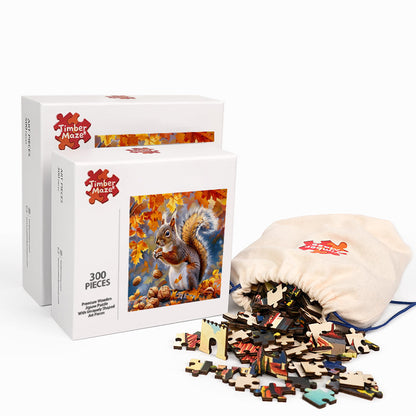 Autumn Squirrel - Wooden Jigsaw Puzzle