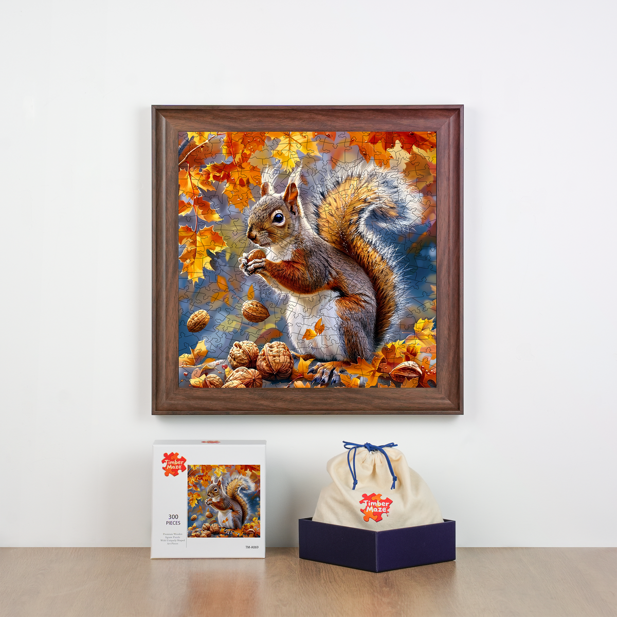Autumn Squirrel - Wooden Jigsaw Puzzle
