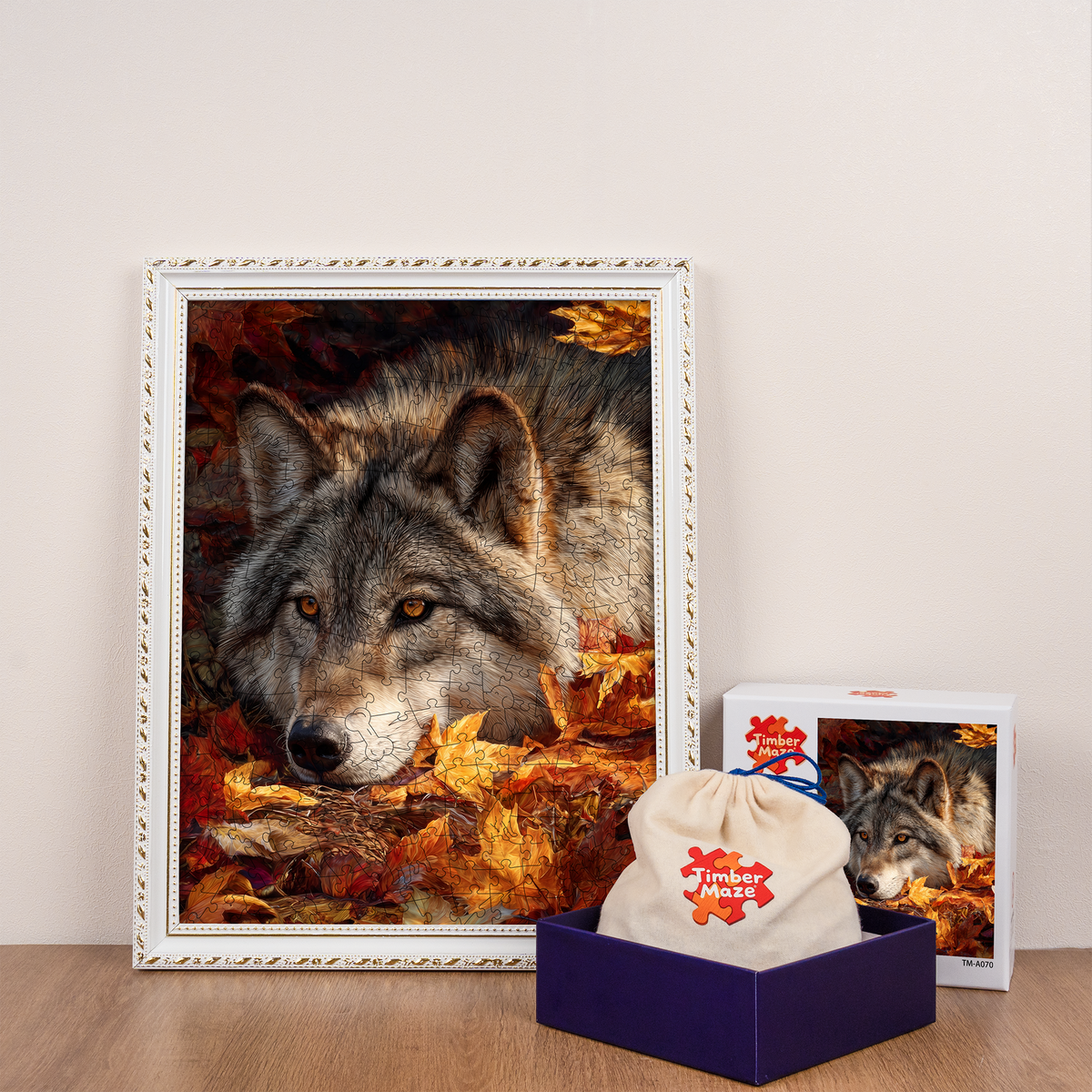Autumn Wolf Rest - Wooden Jigsaw Puzzle