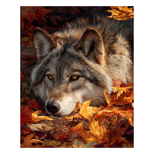 Autumn Wolf Rest - Wooden Jigsaw Puzzle