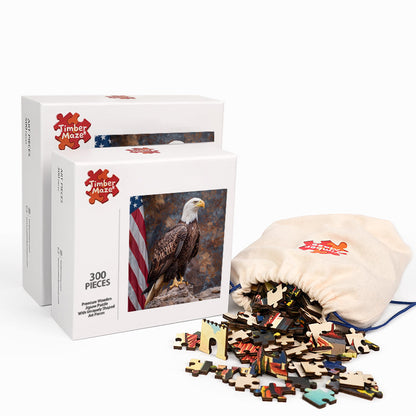 Bald Eagle Pride - Wooden Jigsaw Puzzle