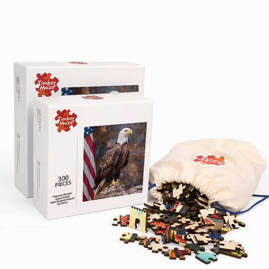 Bald Eagle Pride - Wooden Jigsaw Puzzle