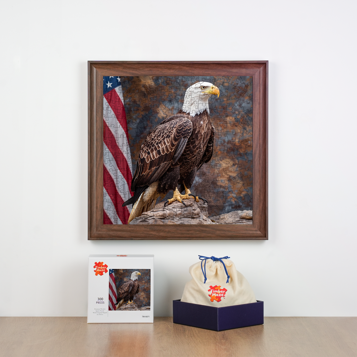 Bald Eagle Pride - Wooden Jigsaw Puzzle