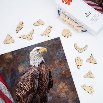 Bald Eagle Pride - Wooden Jigsaw Puzzle