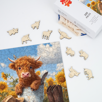 Cow in Bucket - Wooden Jigsaw Puzzle