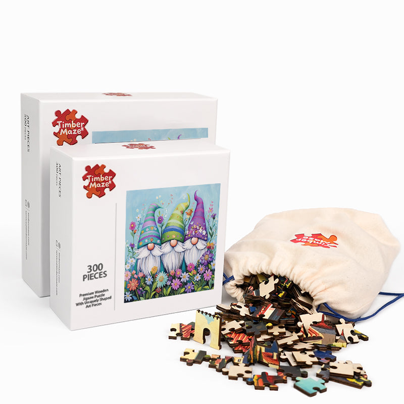 Garden Gnomes - Wooden Jigsaw Puzzle