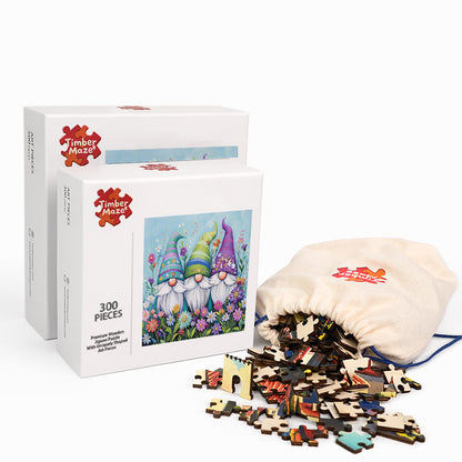 Garden Gnomes - Wooden Jigsaw Puzzle