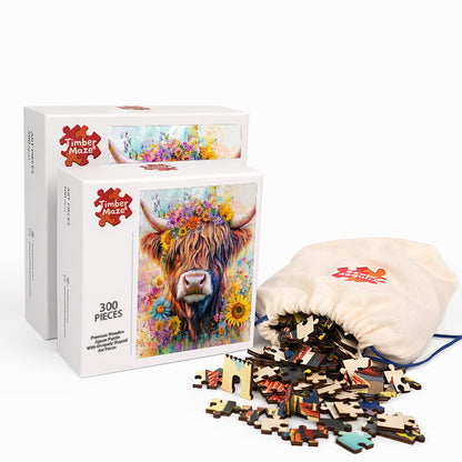 Highland Cattle - Wooden Jigsaw Puzzle