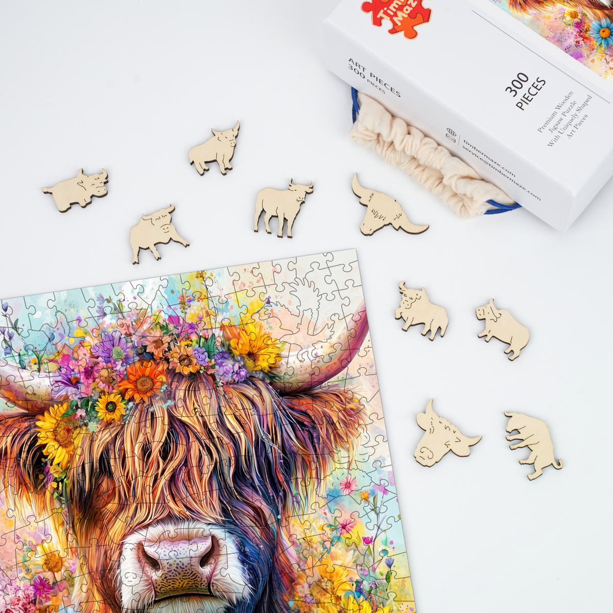 Highland Cattle - Wooden Jigsaw Puzzle
