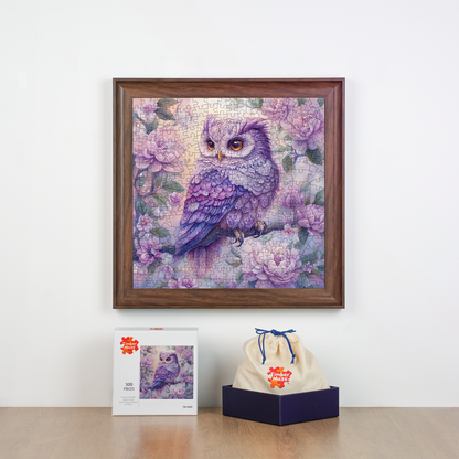Lavender Owl - Wooden Jigsaw Puzzle