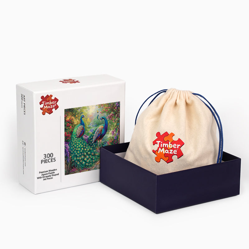 Peacock Garden - Wooden Jigsaw Puzzle