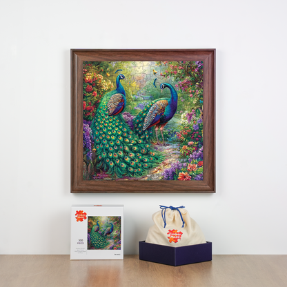 Peacock Garden - Wooden Jigsaw Puzzle