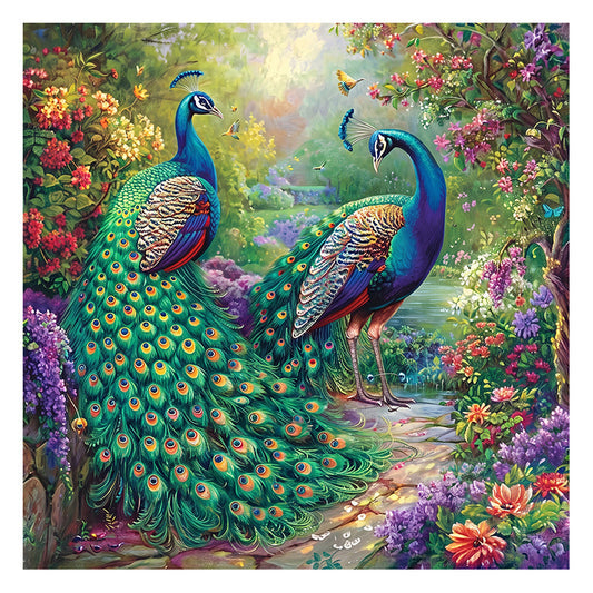 Peacock Garden - Wooden Jigsaw Puzzle