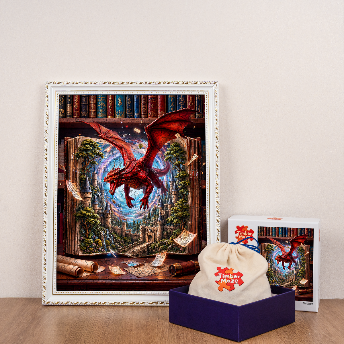 Fantasy Dragon Castle - Wooden Jigsaw Puzzle
