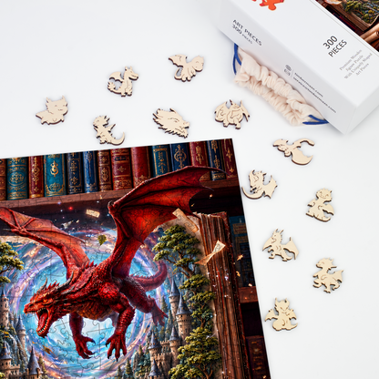 Fantasy Dragon Castle - Wooden Jigsaw Puzzle