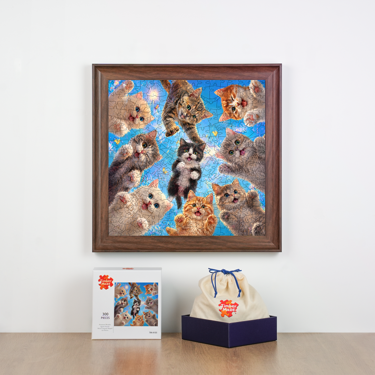 Cat from the Sky - Wooden Jigsaw Puzzle