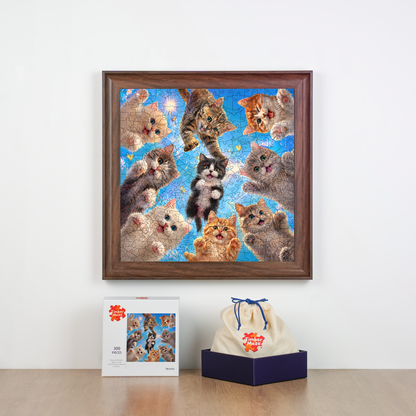 Cat from the Sky - Wooden Jigsaw Puzzle