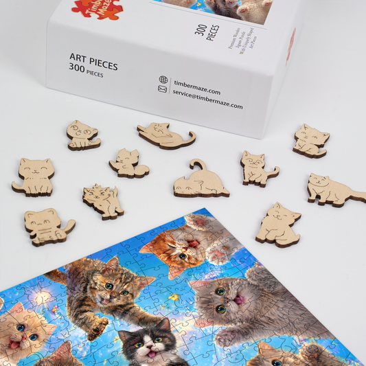 Cat from the Sky - Wooden Jigsaw Puzzle